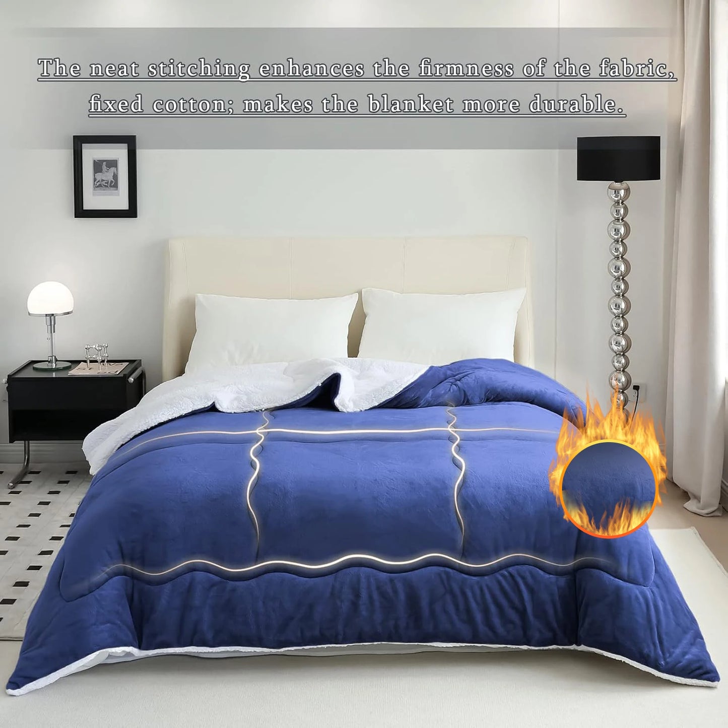 1 Pc Wool Sofa Blanket - Thick and Warm Winter Blanket, Soft Plush Christmas Blanket, Gift for Women, Gray, 50x60 inches