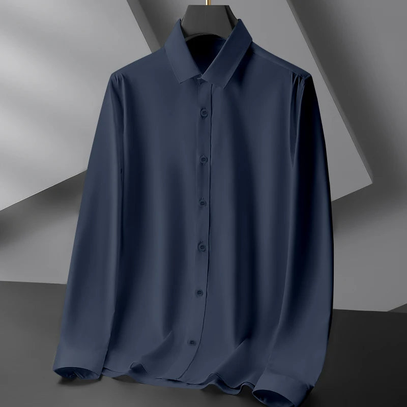 Men’s Casual Long Sleeve Business Shirt. Wrinkle Resistant Slim Fit Dress Shirt