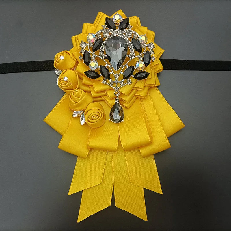 Luxury Handmade Jeweled Men’s Bow Tie | Premium Crystal Brooch Formal Wedding & Business Bow Tie