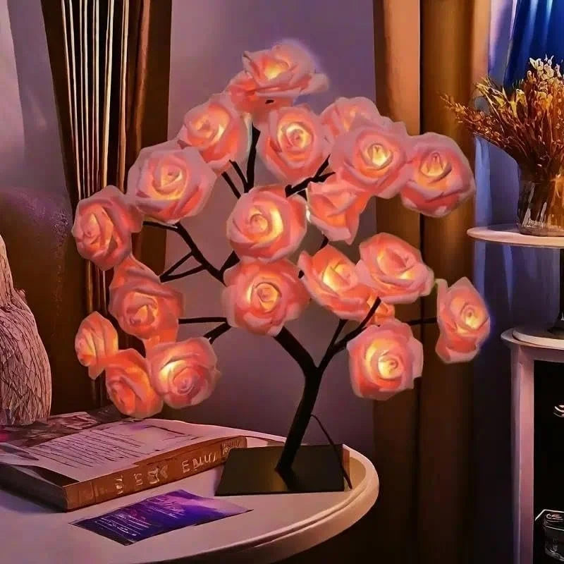 Romantic Rose Tree LED Night Light .Elegant Bedroom Décor & Gift Lamp