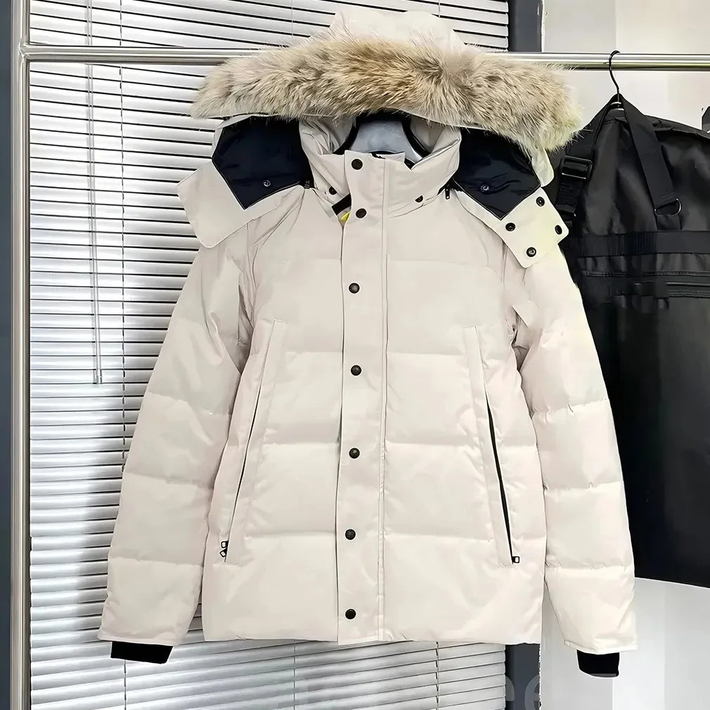 Mens Jacket Designer Puffer Jacket Women Wyndham Wolf Skin Collar Parka Winter Fashion Outdoor Warm Windproof Coat XS-2XL