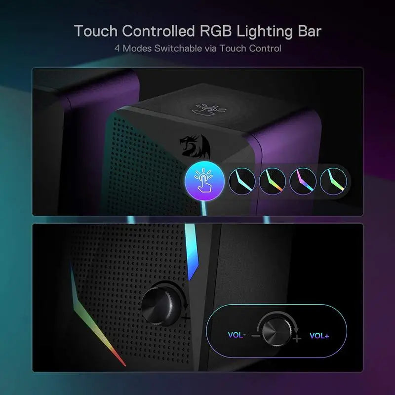 Redragon GS510 Waltz RGB Desktop Speakers . 2.0 Stereo Gaming Speaker System  Description