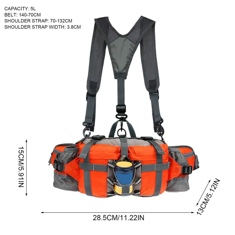Hiking Hydration Waist Pack with Dual Water Bottle Holders