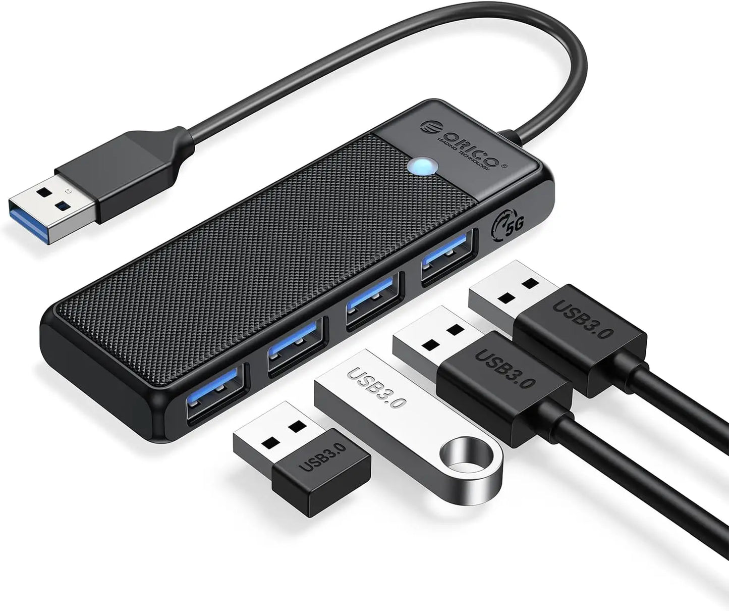 Transparent USB Hub Docking Station with High-Speed Data Transfer & Multi-Port Expansion  Description