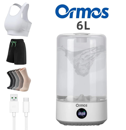 6L Portable Cordless Rechargeable Mini Washing Machine | Compact Travel Laundry Washer for Delicates