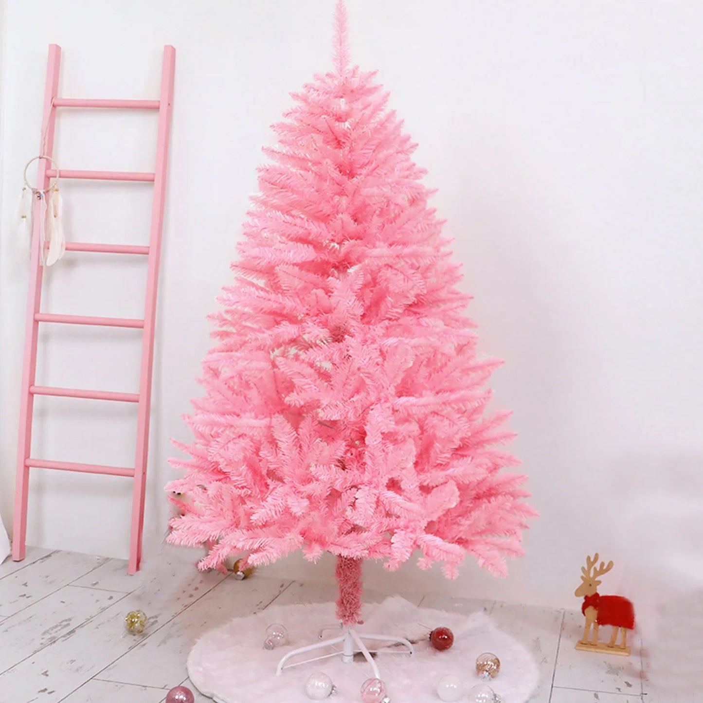 Pink and White Artificial Christmas Tree 6 Ft Outdoor Decor