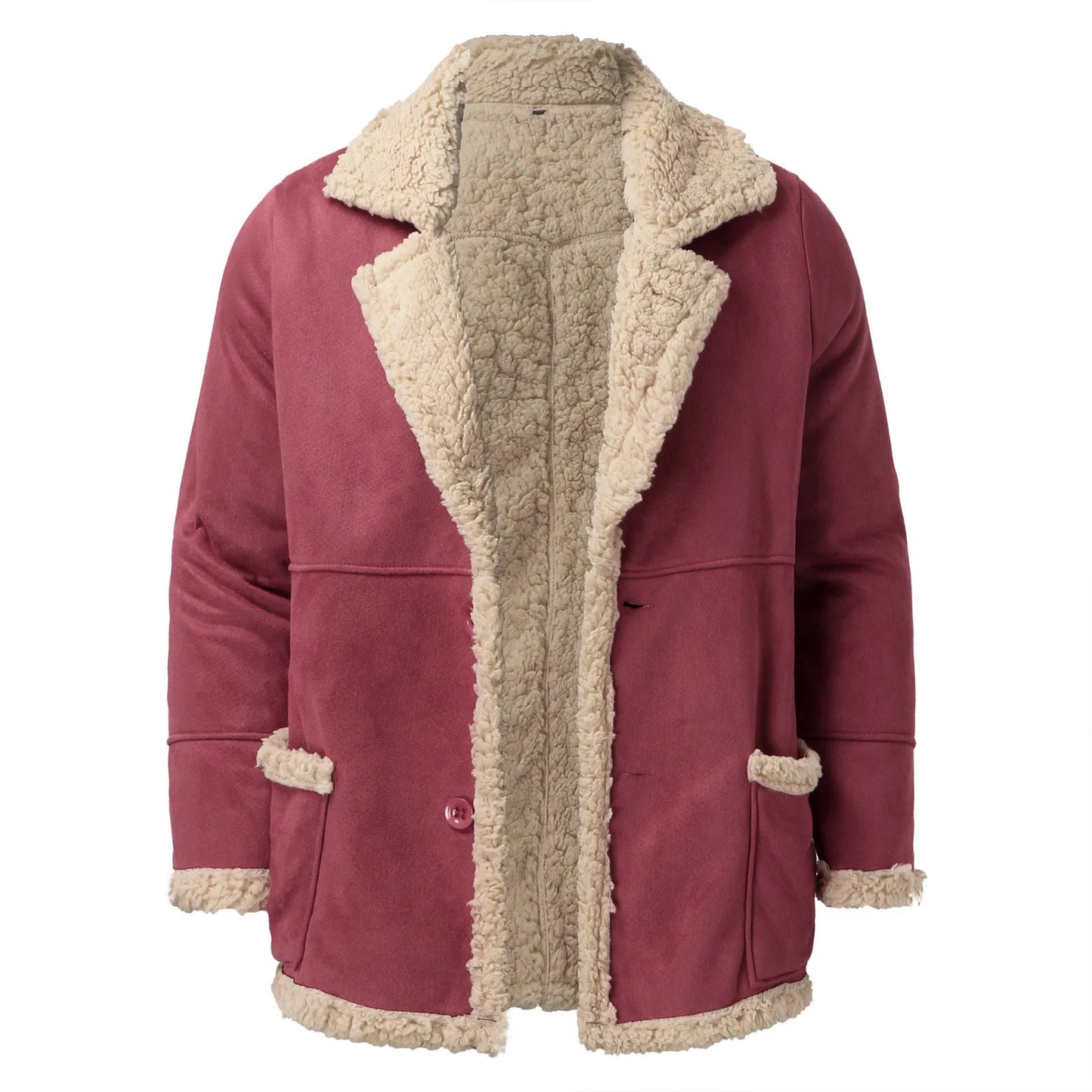 Men’s Plus Size Winter Faux Leather Jacket Warm Sherpa Lined Casual Coat