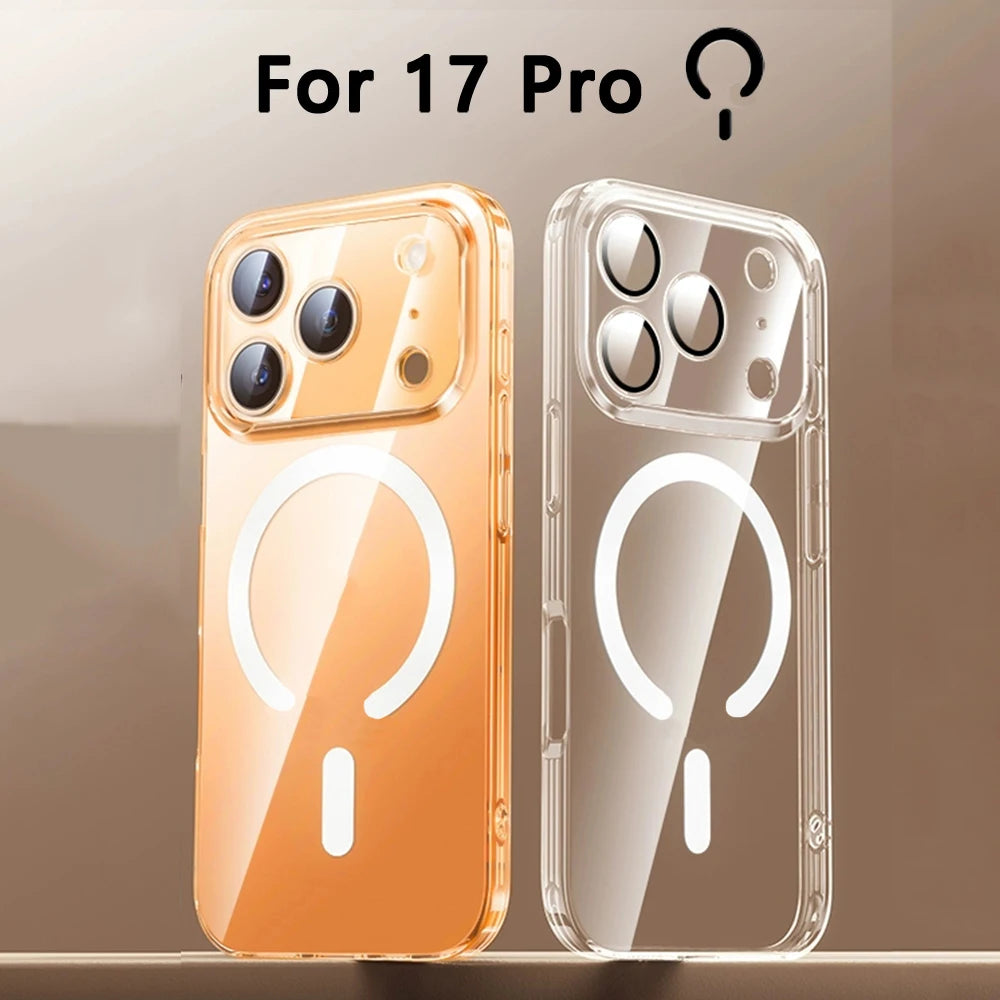 Premium Magnetic Wireless Charging Case for iPhone .Shockproof Clear Protective Cover