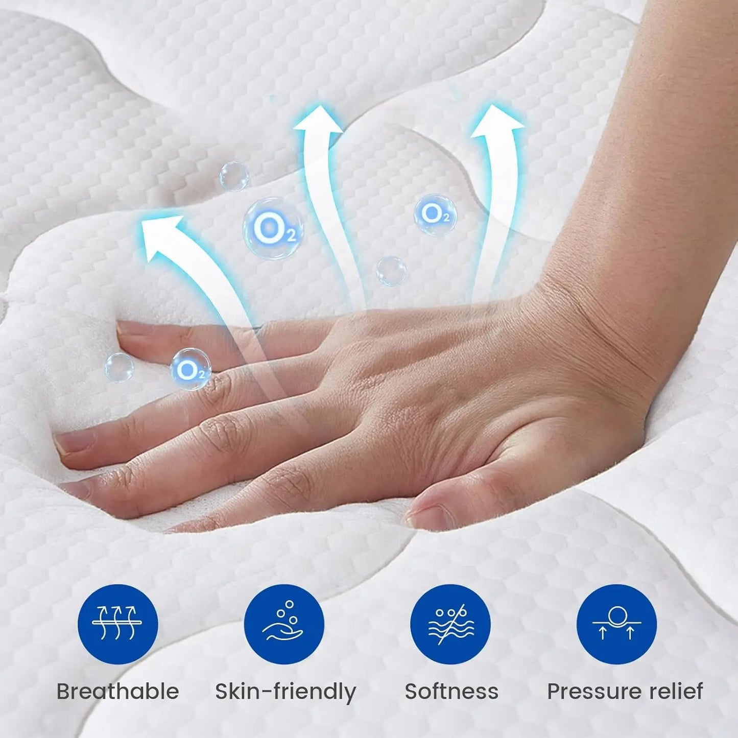 Queen Mattress 10 Inch Medium Plush Hybrid Queen Size Mattresses Individual Pocket Coil for Motion Isolation Pressure Relief Cer