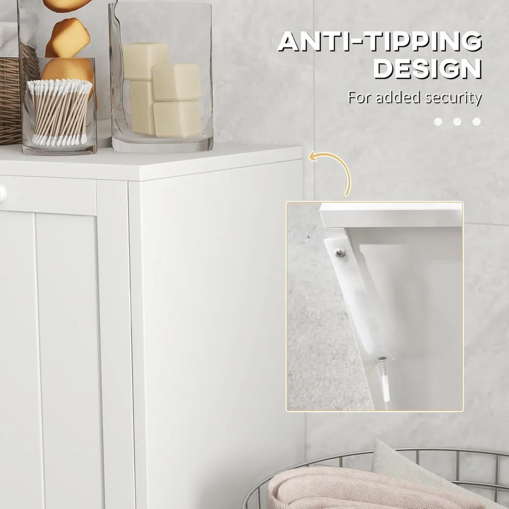 Double Tilt-Out Laundry Hamper Cabinet with Two 10-Gallon Compartments
