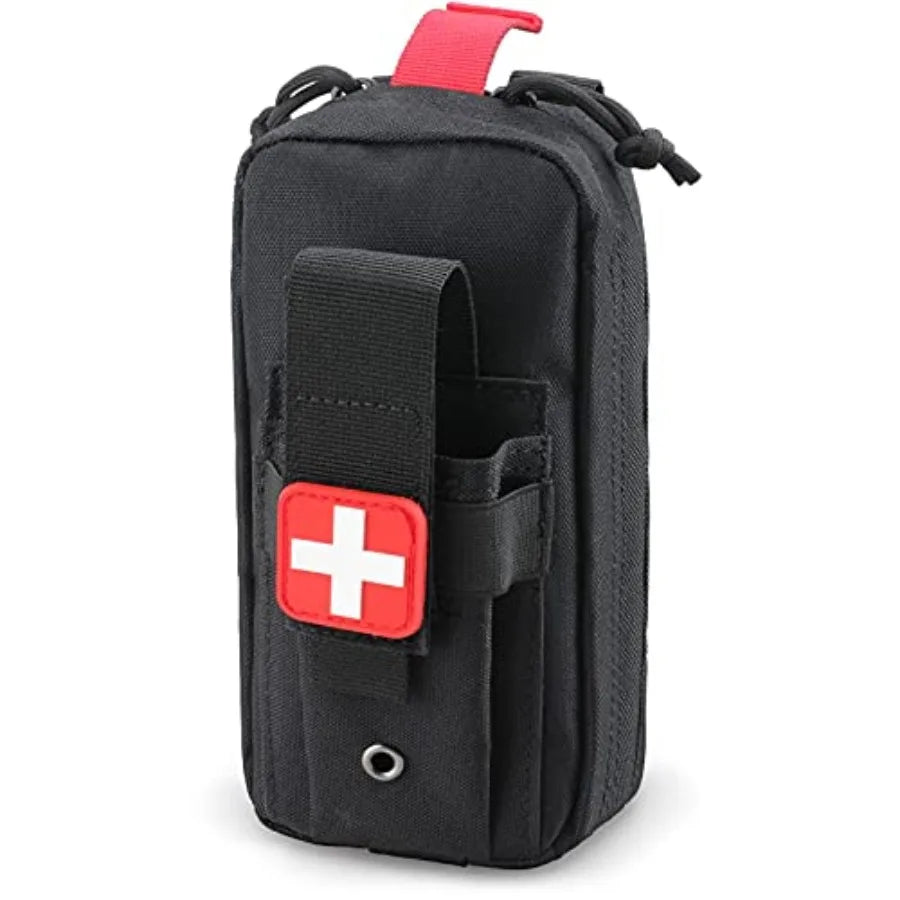 Tactical MOLLE Medical Pouch, Rip-Away EMT First Aid Pouch IFAK Trauma Kit Everyday Carry Survival Bag Include Cross Patch