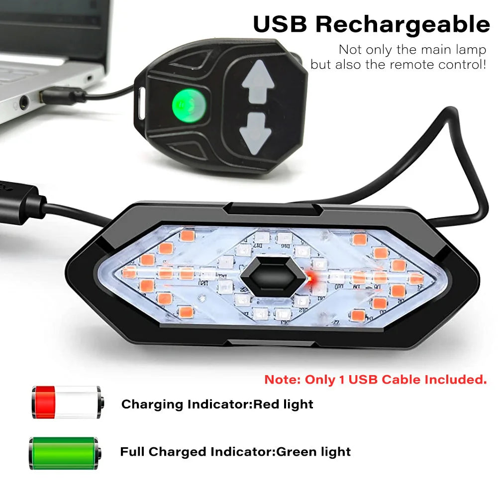 Remote Bicycle Rear Light IPX4 Waterproof Bike Turn Signal Lights 900mAh LED Bicycle Lamp Bike Wireless Remote Control Taillight