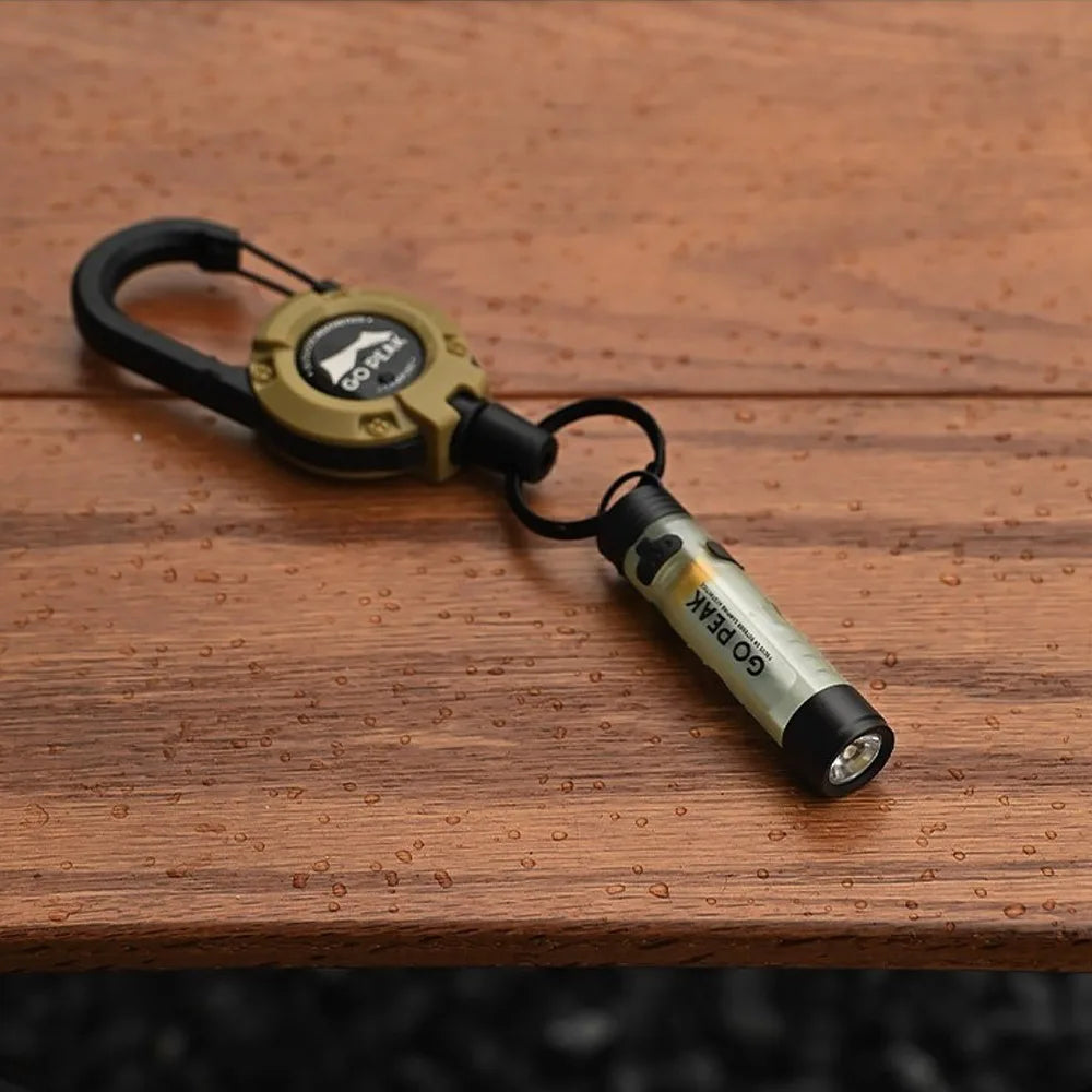 GOPEAK Mini USB Rechargeable LED Pocket Flashlight – Clip-On Keychain Light for Camping, Travel & Everyday Carry