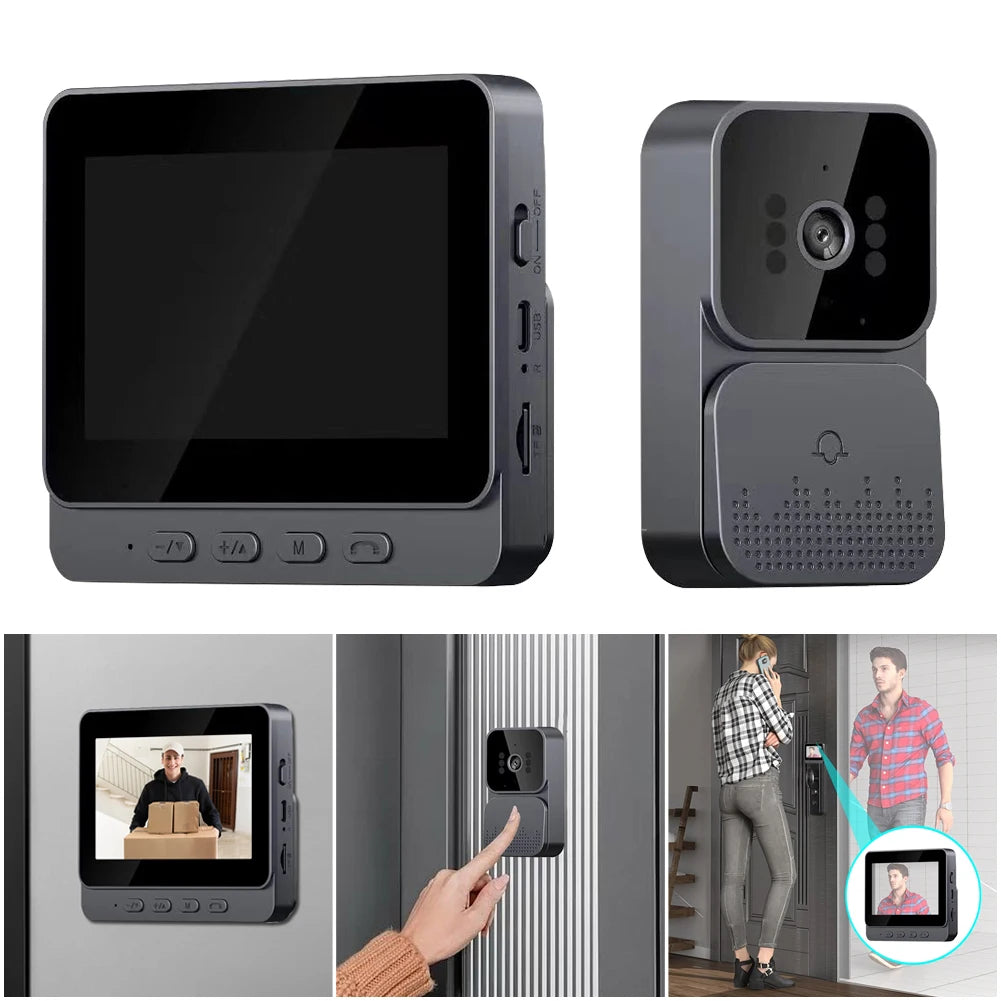 Video Doorbell Intercom Wireless 1080P IPS Screen 4 3 Inch
