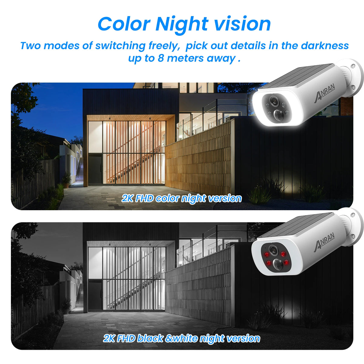 Outdoor Wireless Wi-Fi Security Camera Set | Solar-Powered Home Surveillance