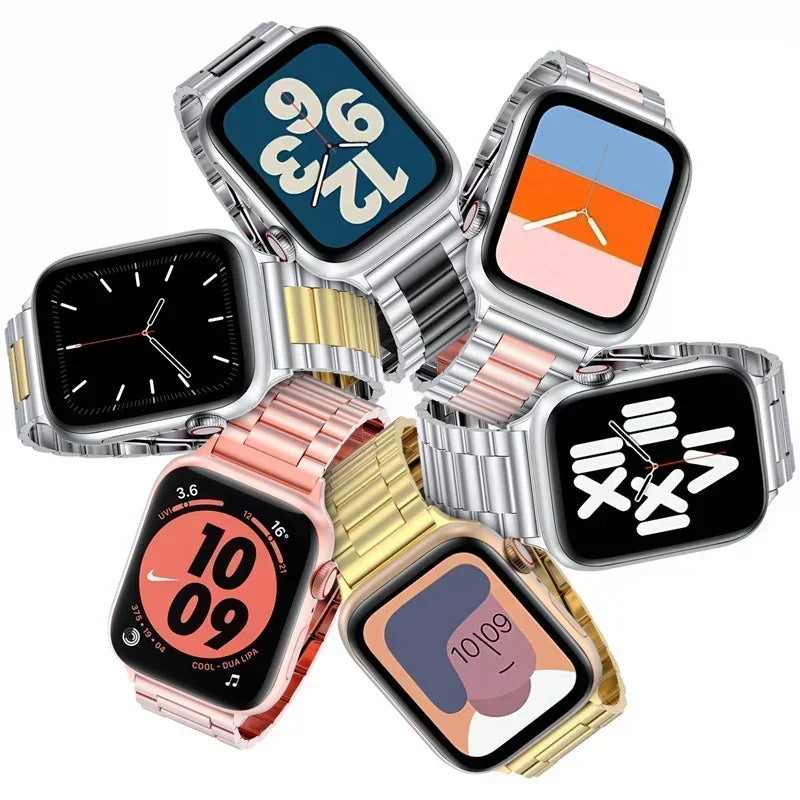 Premium Stainless Steel Apple Watch Band .Luxury Metal Replacement Strap