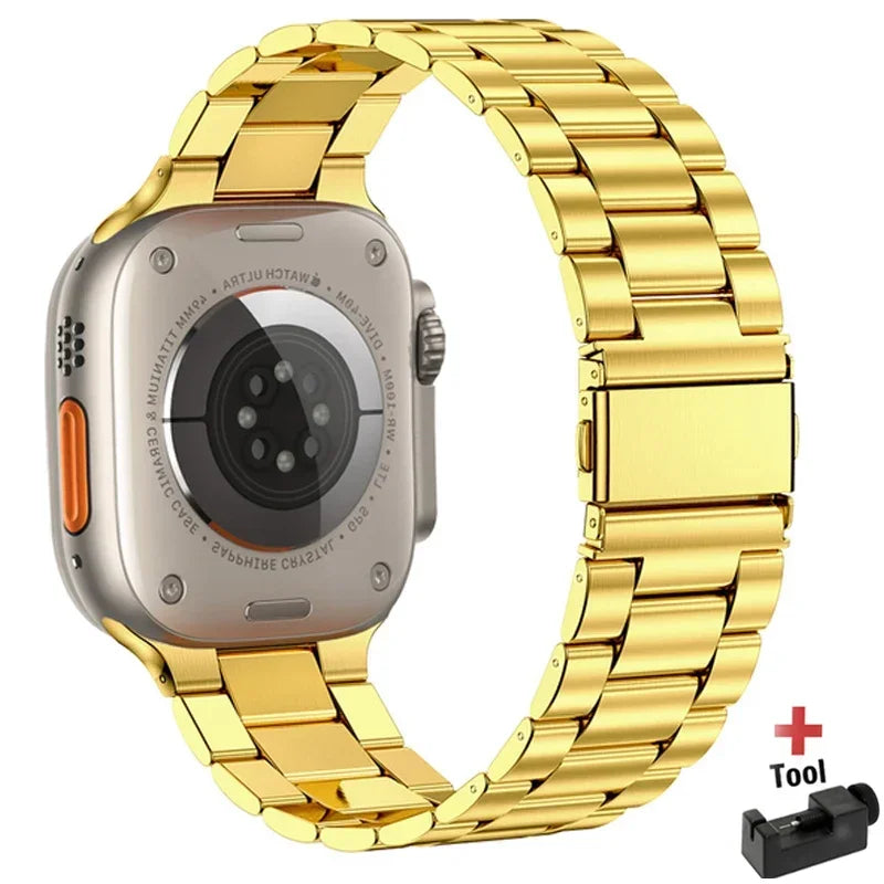 Premium Stainless Steel Apple Watch Band .Luxury Metal Replacement Strap