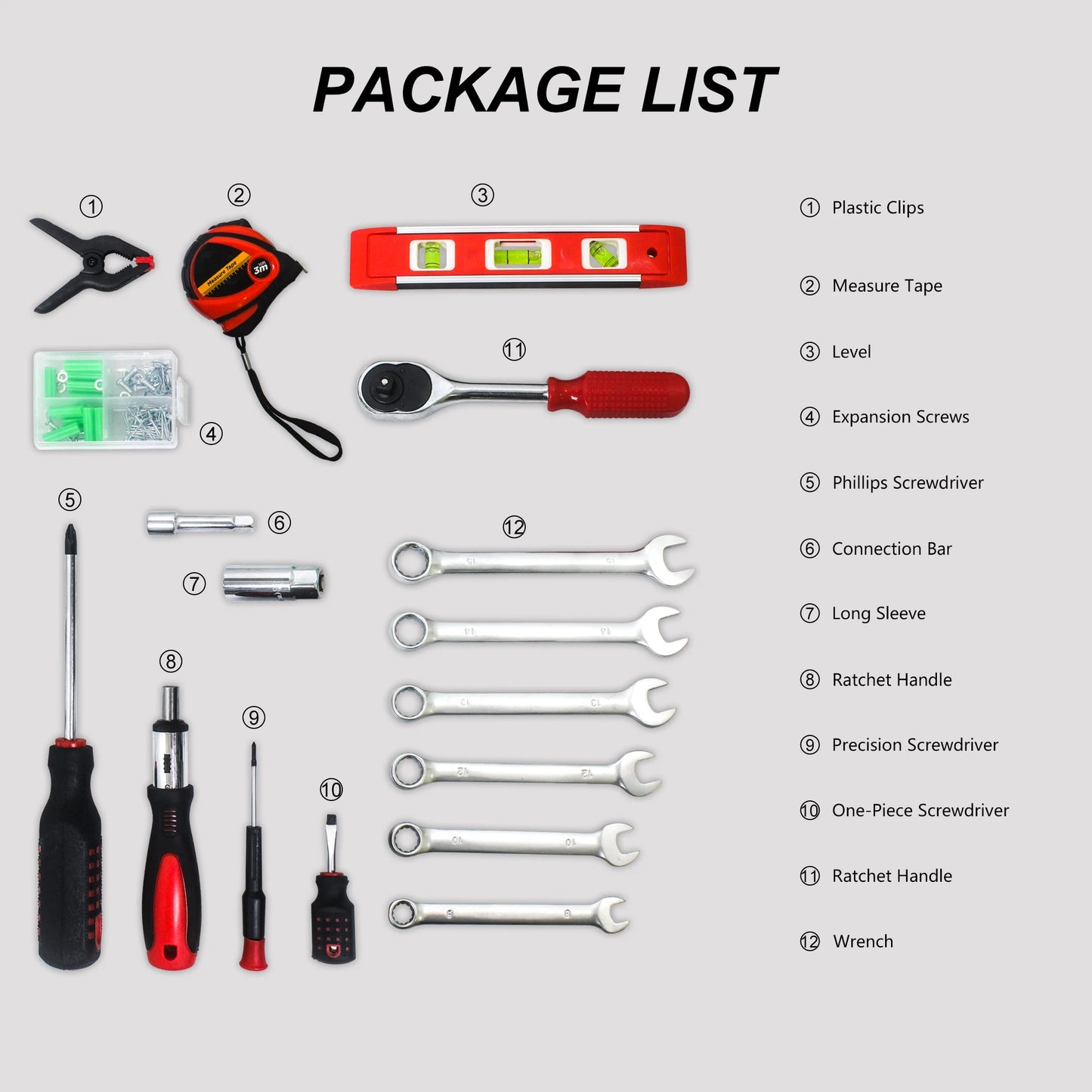 238 Piece Home Tool Kit, Auto Repair Tool Set, Tool Kit, Pliers, Screwdriver Set, Socket Set and Toolbox Organizer, Black + Red
