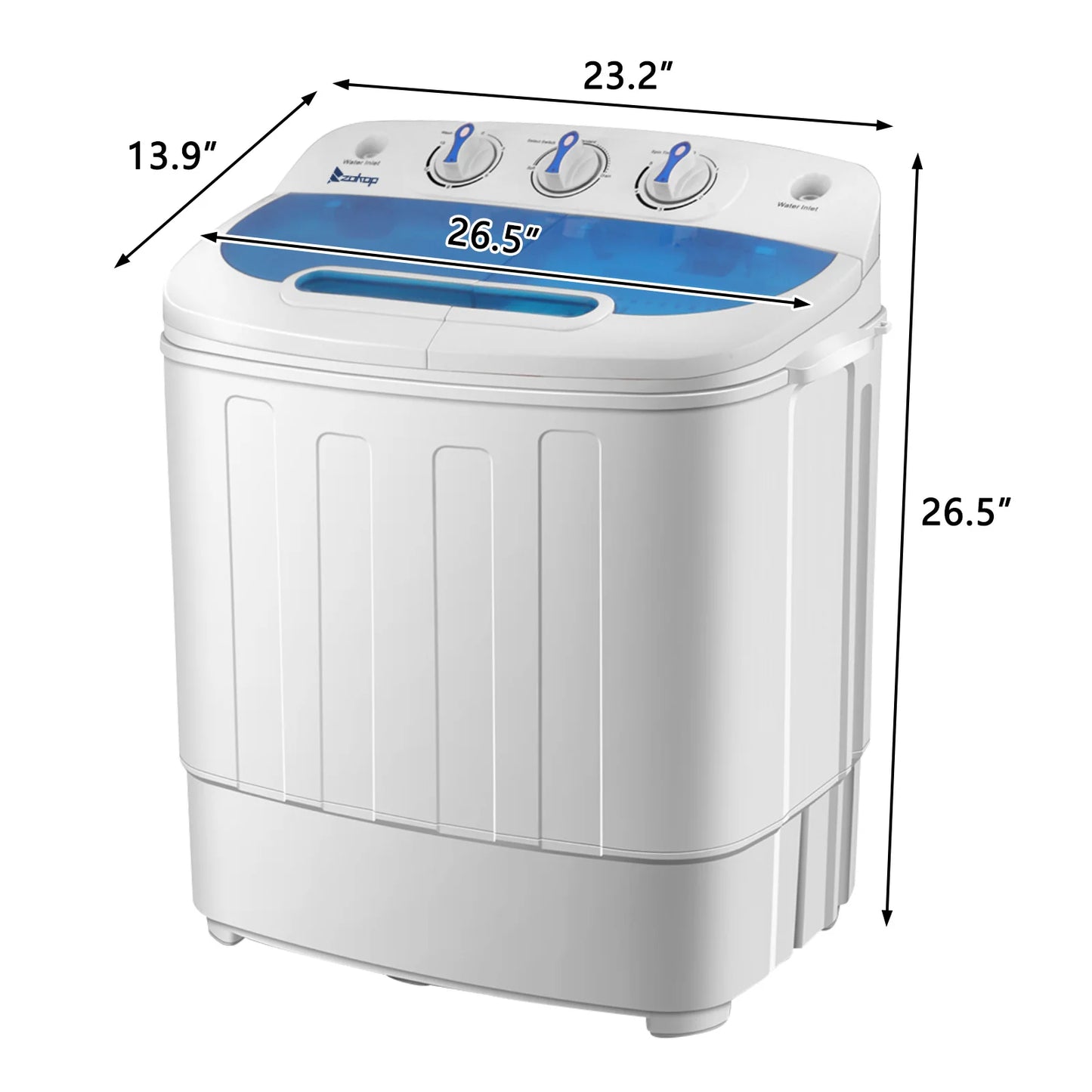 Compact Twin Tub Portable Washing Machine with Spin Dryer for Apartments, Dorms, RVs & Small Spaces