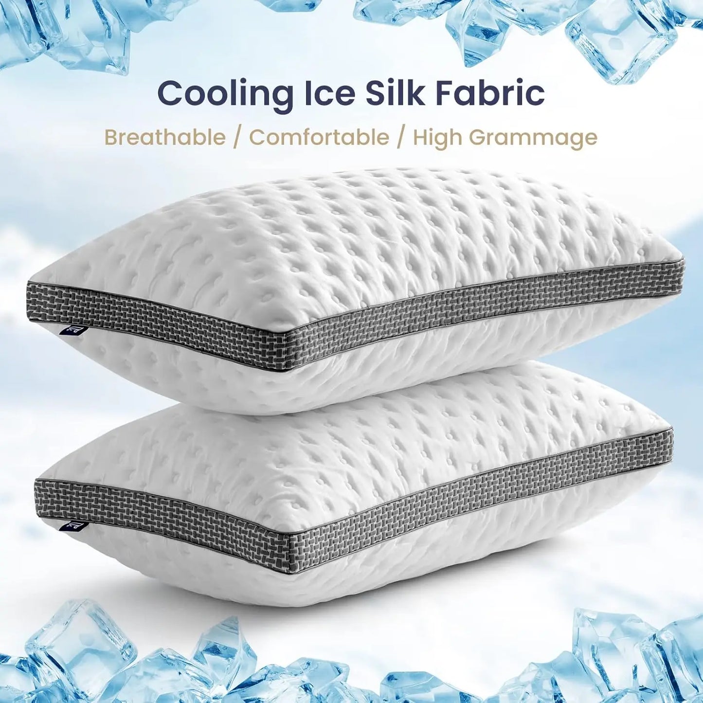 BedStory Cooling Pillow 1 Pack Q/K, Cooling Gel Memory Foam Bed Pillow, Medium Firm Pillow for Sleeping, CertiPUR-US Certified
