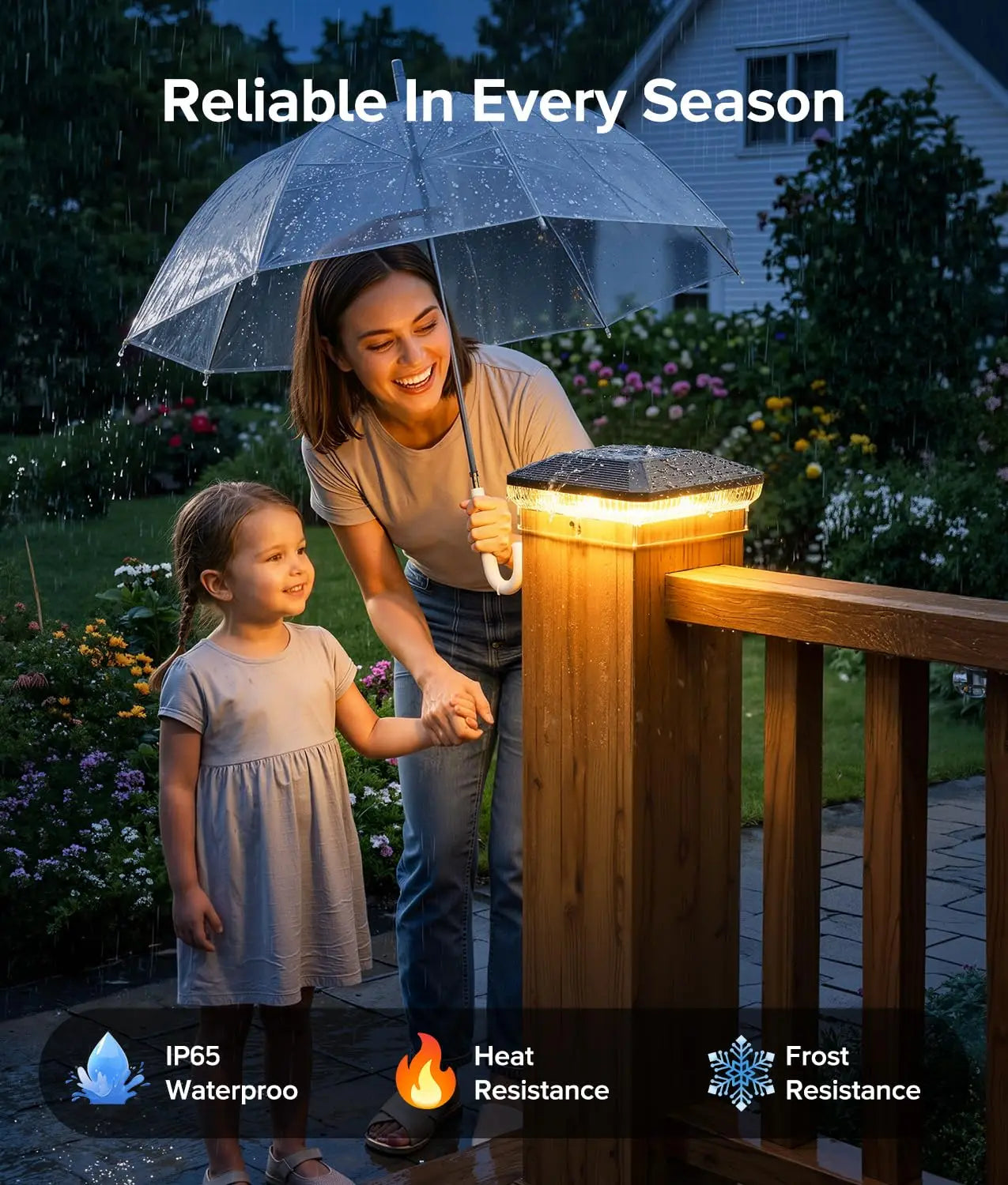 6/12 Pack Solar Fence Post Cap Lights | Waterproof LED Outdoor Deck, Patio & Garden Post Lights with 3 Lighting Modes