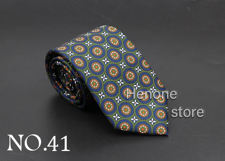 Luxury Floral & Paisley Men’s Silk Necktie .Wedding & Business Tie