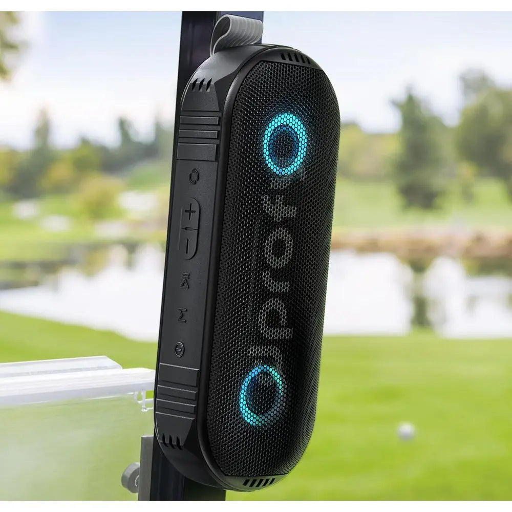 Portable Wireless Bluetooth Speaker with Stereo Sound, Magnetic Mount, LED Light Show & 24-Hour Playtime