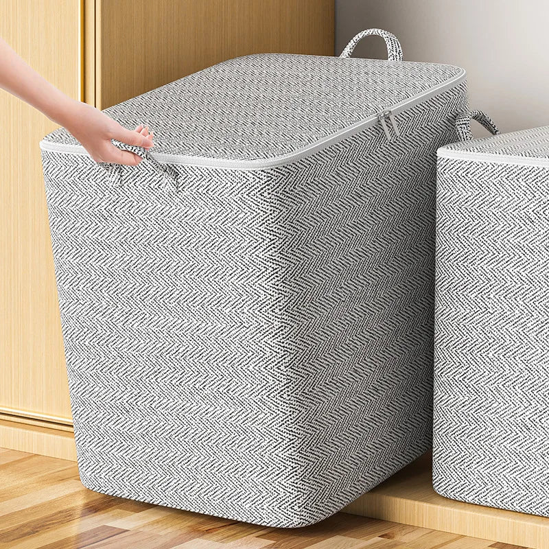 Dustproof Organizers Foldable Cubes Organizer Container Large Capacity with Handle Zipper for Blanket Comforter Clothing Bedding