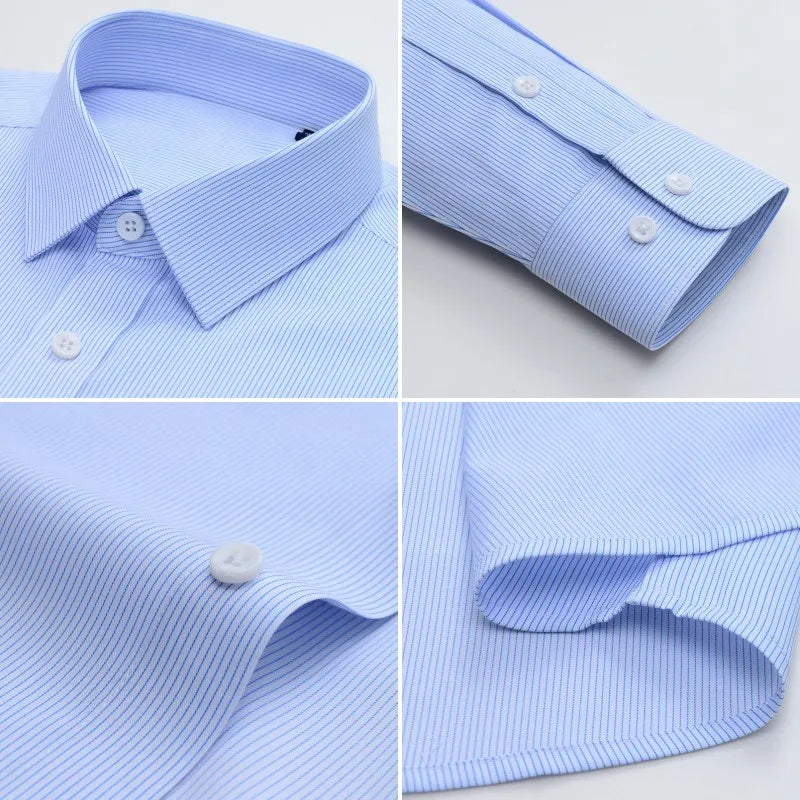 Men’s Classic Fit Long Sleeve Business Dress Shirt .Comfortable Formal Button-Up