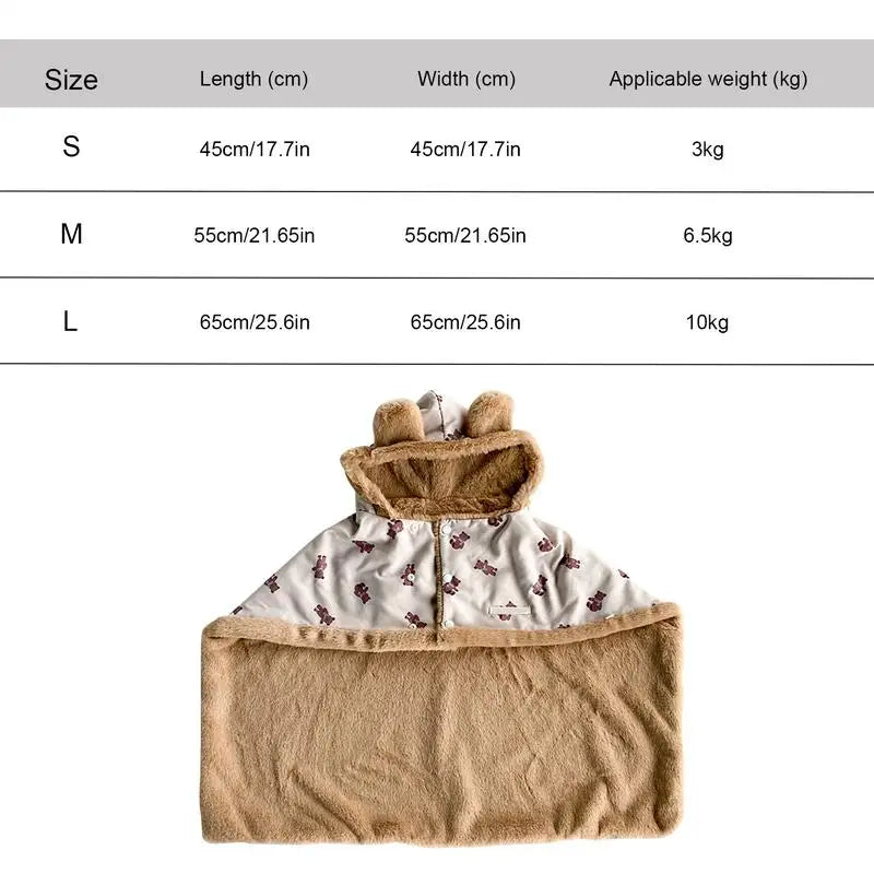 Dog Winter Coat With Hat Cat Cold Weather Coat Wraps Pets Wear Hats And Blankets Cat Cold Weather Coat Wraps Cute Soft