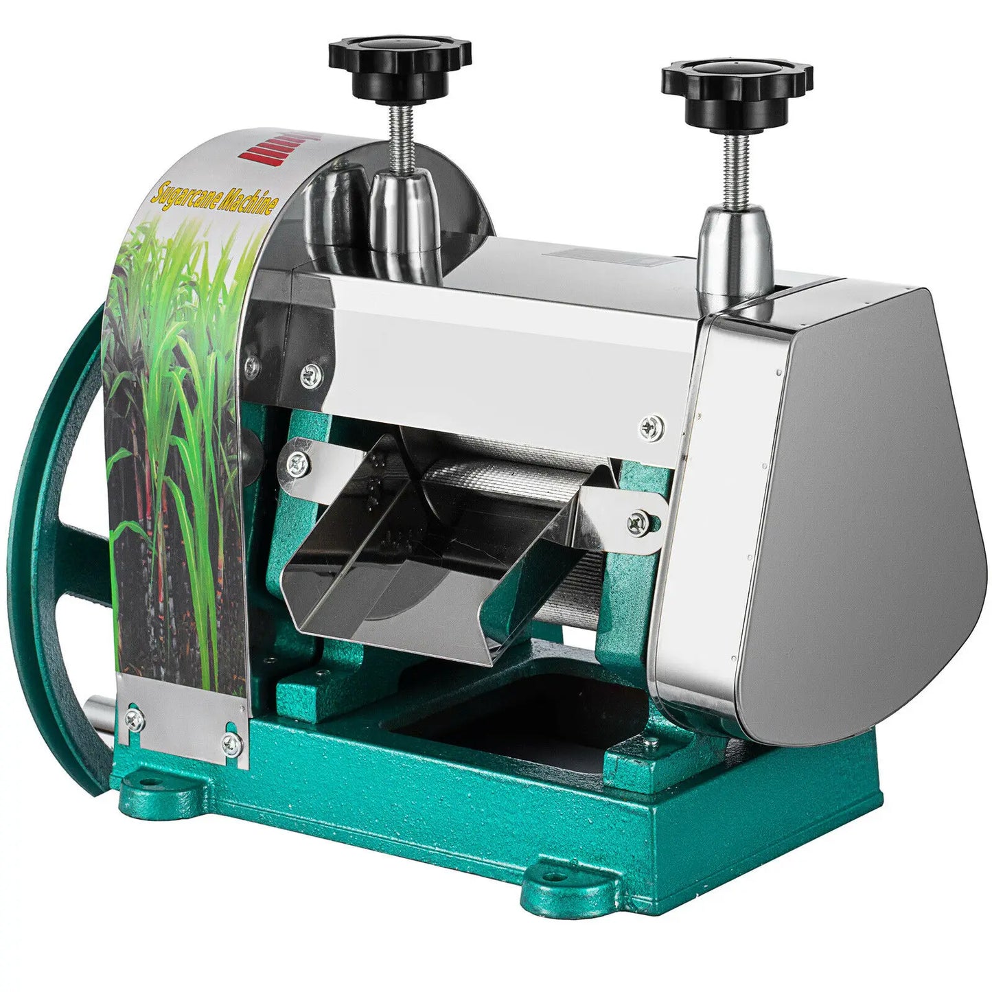 Manual Sugar Cane Juicer Machine Commercial Cane Press Stainless Steel 3Rollers 2.5"Inlet 110LB Output Home Cane Juice Squeezer