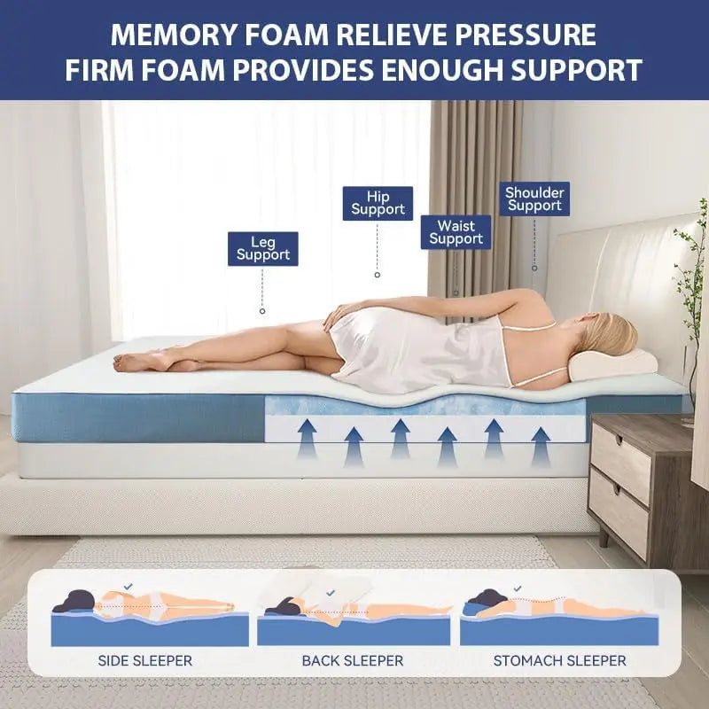 4 Inch Firm Mattress Topper Queen Size 60x80 Inch Extra Support, Gel-Infused High-Density Memory Foam Mattress Bed Topper .