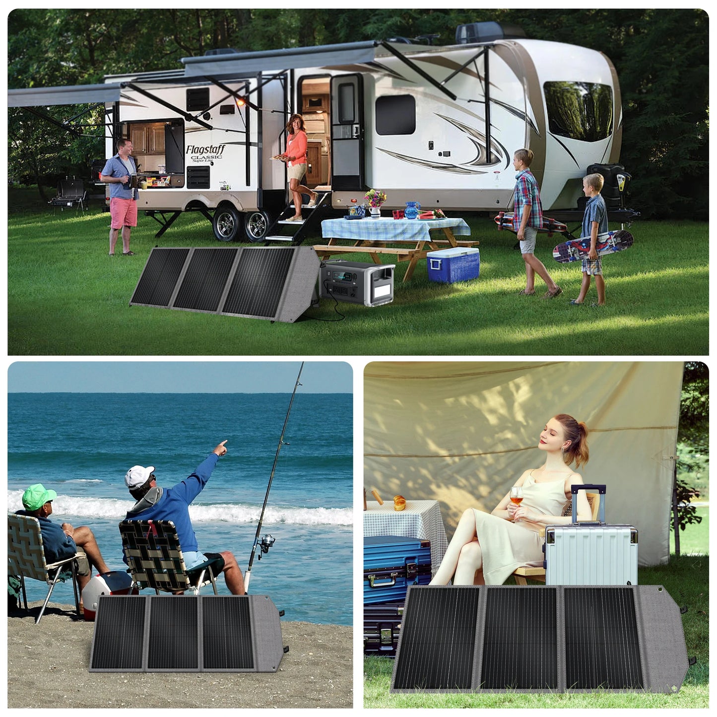 CTOLITY SP100 100W Solar Panel 20.5V Portable Foldable Solar Charger for Camping Portable Solar Generator Output Power Bank