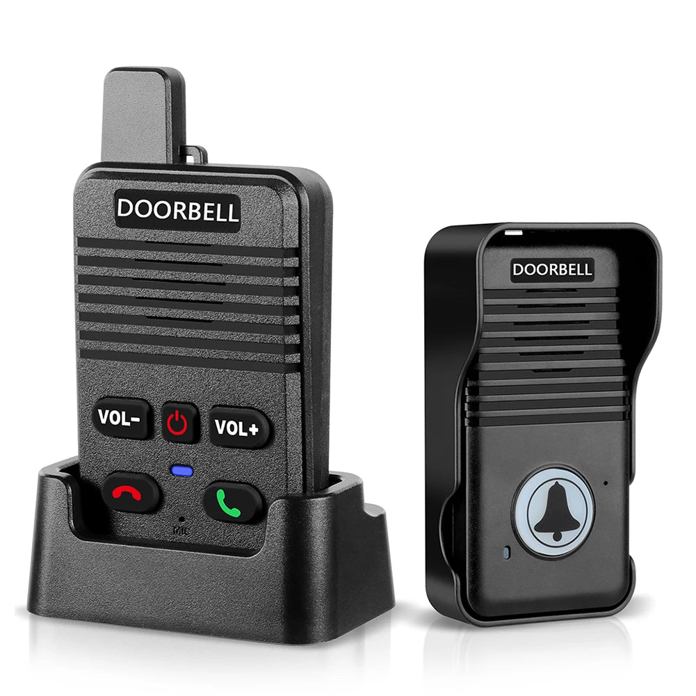Wireless Voice Duplex Intercom Doorbell with Rechargeable Battery House Home Audio Apartment Room Intercom for Factory Office