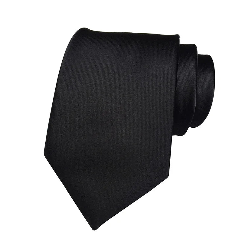 Luxury 8CM Men’s Black Striped Necktie | Classic Business & Formal Tie for Weddings, Office & Special Occasions