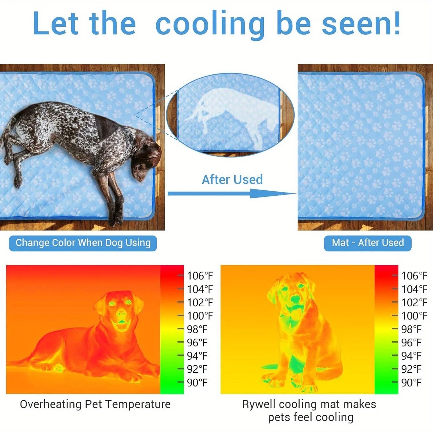 Self-Cooling Dog Mat .Extra Large Cooling Pad for Dogs & Pets