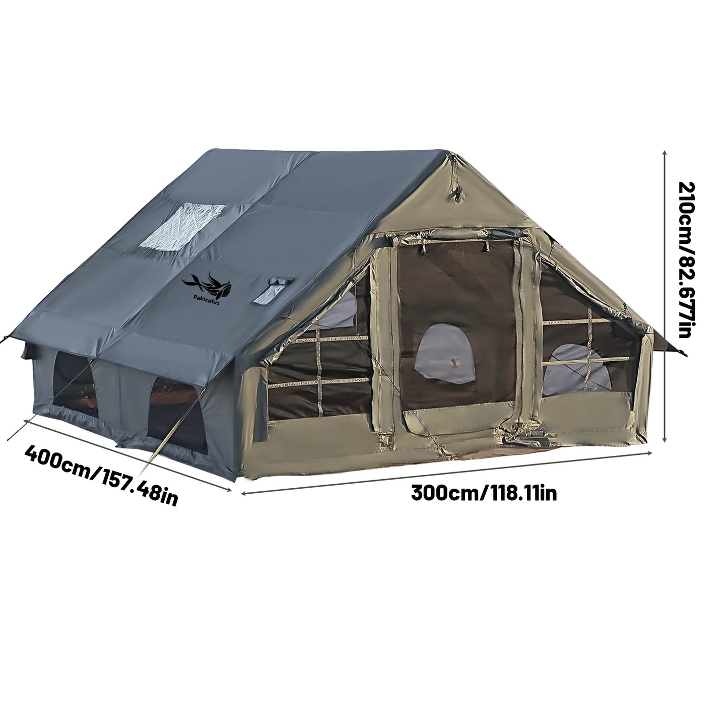 Large Inflatable Camping Tent with Skylight & Breathable Mesh Windows