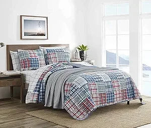 Queen Quilt Set, Soft & Breathable Cotton Bedding with Lightweight Feel, Reversible 3 Piece Bed Set with Matching Pillow