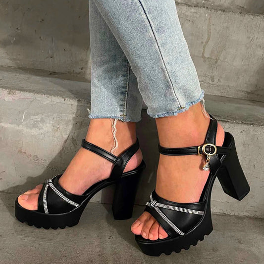 Elegant Chunky Heel Platform Sandals for Women