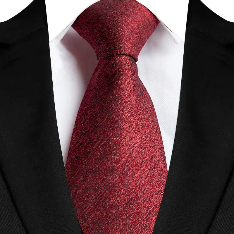 Luxury Red Paisley Men’s Tie. Classic Business and Wedding Necktie