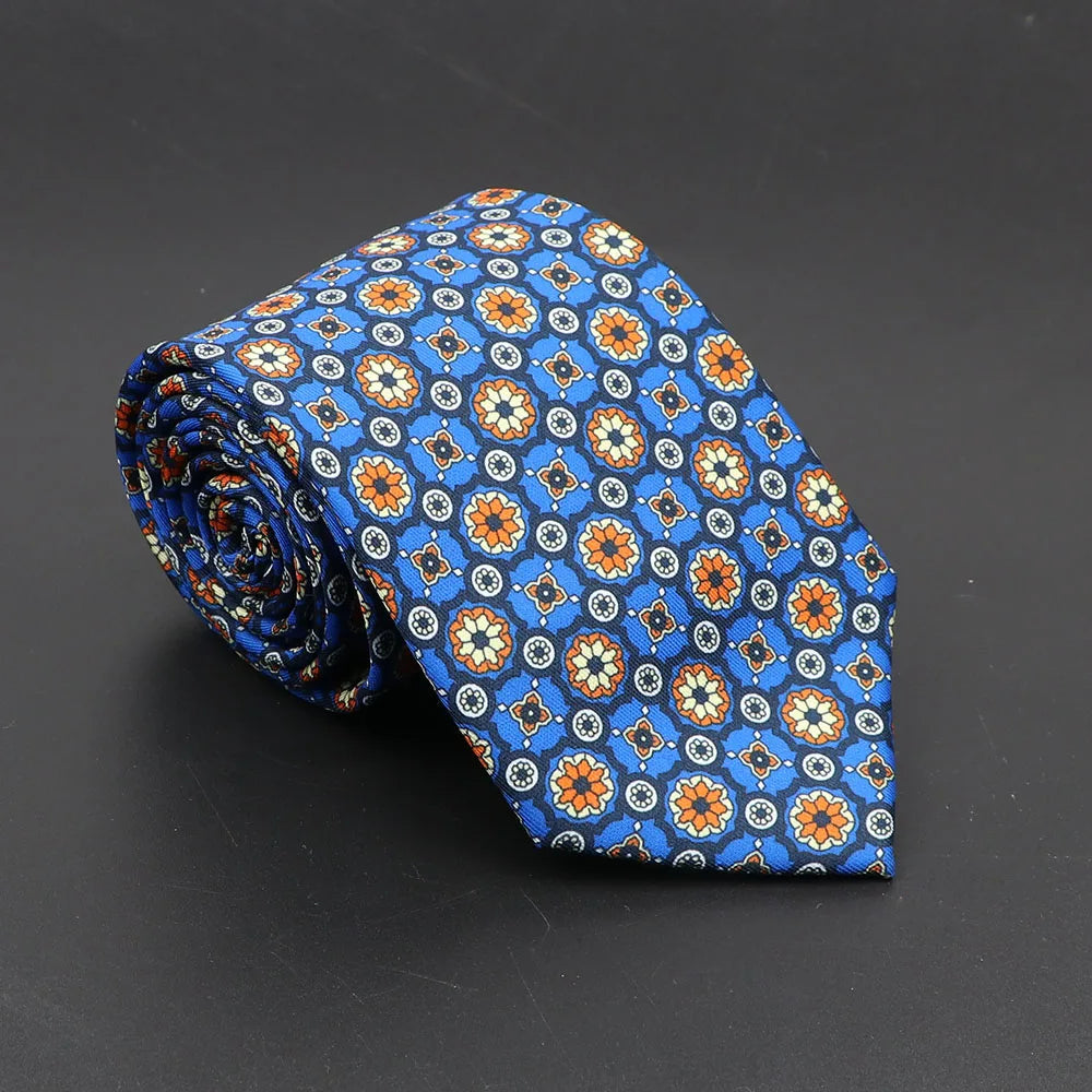 Luxury Floral & Paisley Men’s Silk Necktie .Wedding & Business Tie