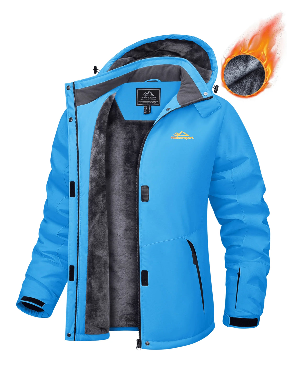 Women's Fleece Lined Hooded Winter Parka Jacket Warm Water-Resistant Coat