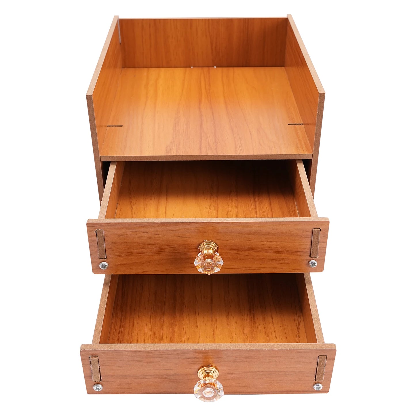 Computer Monitor Stand with Storage Drawers, Wooden Desktop Monitor Riser & Laptop Stand Organizer for Home Office