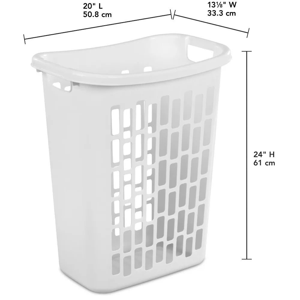 Slim Space-Saving Laundry Hamper with Handles .Tall Laundry Basket