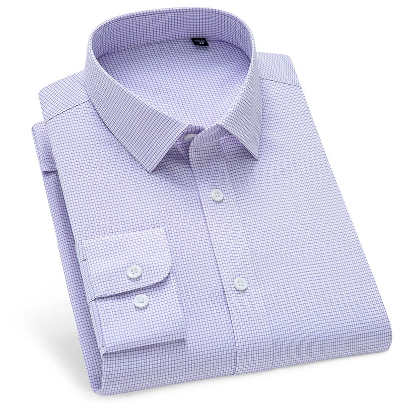 Men’s Classic Fit Long Sleeve Business Dress Shirt .Comfortable Formal Button-Up