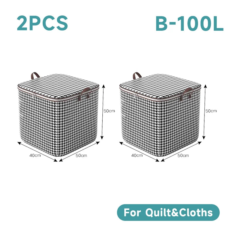 Large Woven Storage Baskets with Lids for Laundry & Home Organization