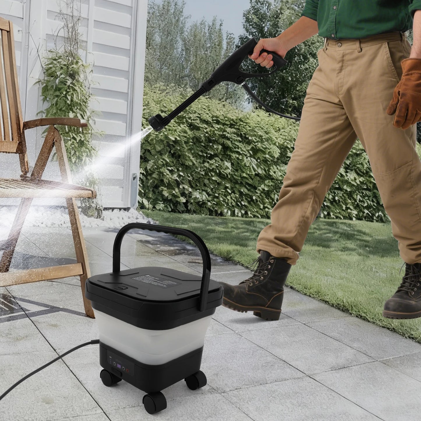 Cordless Portable Pressure Washer 23Bar Rechargeable High Pressure Cleaner for Cars, Patios & Outdoor Cleaning  Product Description