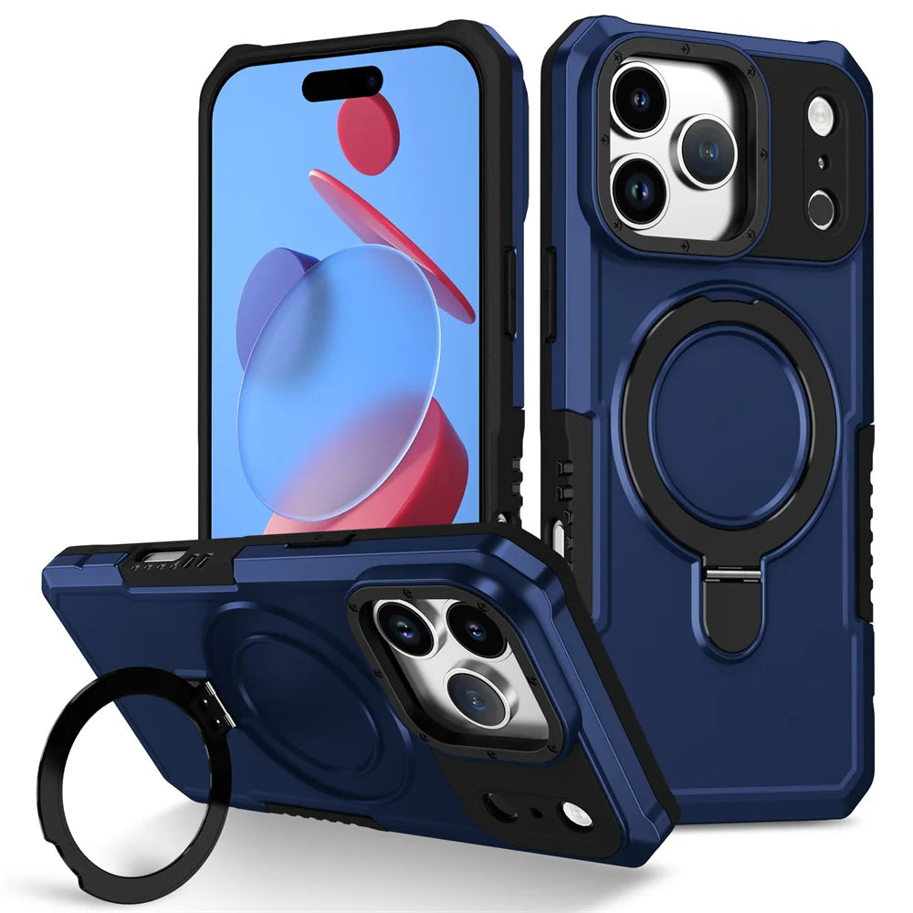 Luxury Anti-Slip Magnetic Stand Phone Case for iPhone 17 16 15 14 13 Pro Max