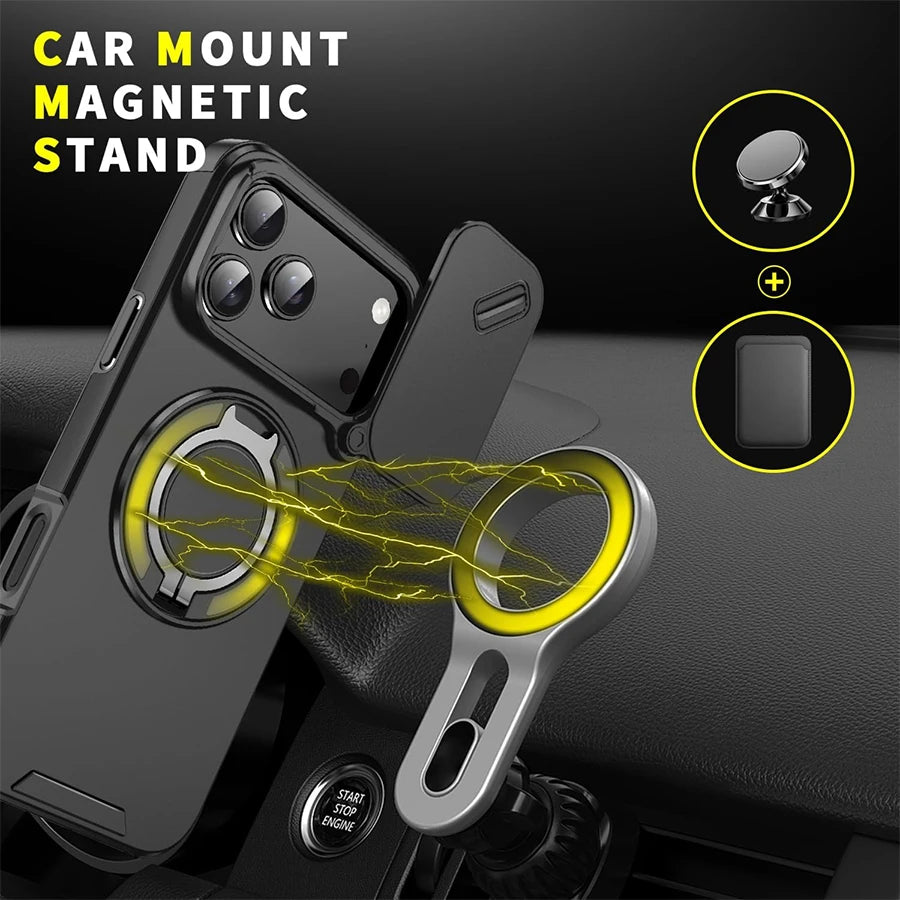 Heavy Duty Magnetic Shockproof Phone Case with Ring Stand