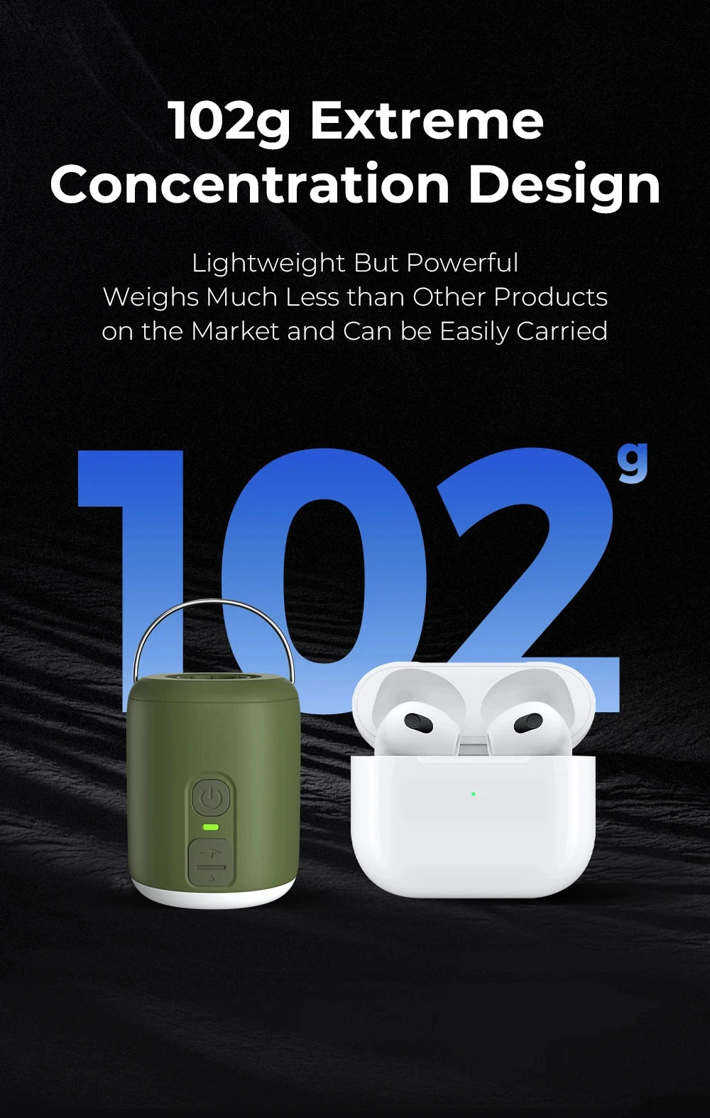 WESTTUNE Mini Air Pump with Camping Lantern – Rechargeable Portable Air Pump for Air Mattresses, Sleeping Pads &amp; Outdoor Adventures